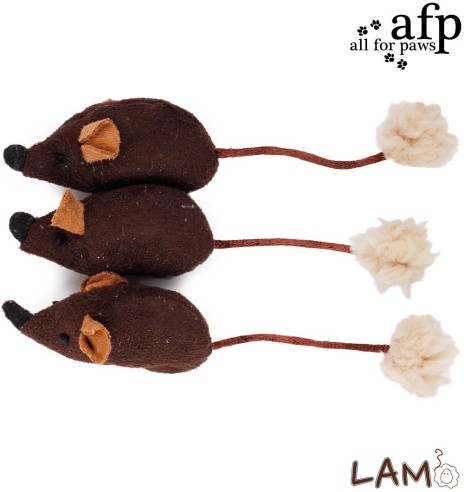 Mänguasi kassile, kolm hiirt, naistenõgesega, The Triplets (AFP - Lamb Cat)