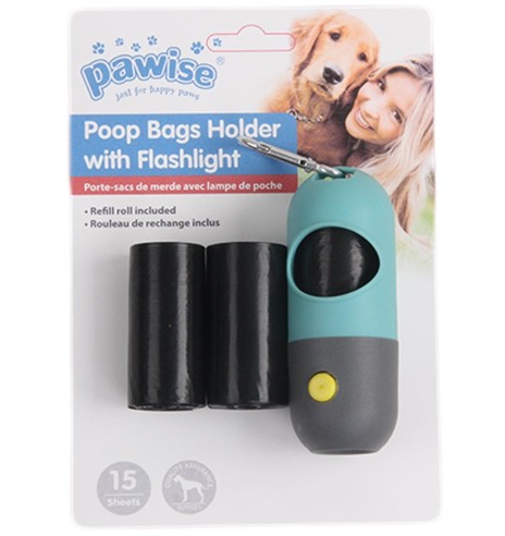 Kakakoti hoidja - taskulamp Poop Bags Holder With Flashlight (Pawise)