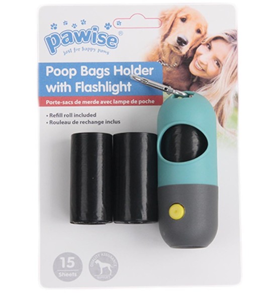 Контейнер для гигиенических пакетов - фонарик Poop Bags Holder With Flashlight (Pawise)