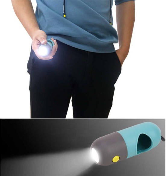 Контейнер для гигиенических пакетов - фонарик Poop Bags Holder With Flashlight (Pawise)