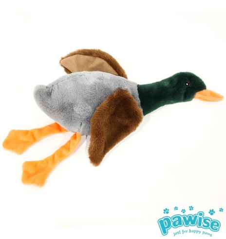Игрушка для собаки, утка без наполнителя, с большой пищалкой Stuffless Duck (Pawise)