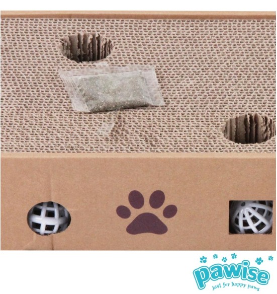 Kartongist kraapimisalus kassile, karp pallidega, 2 in 1 Cat Scratching Box (Pawise)