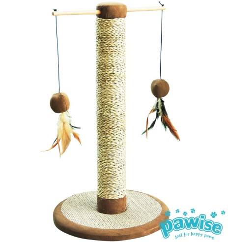 Kassi kraapimispuu, kahe mänguasjaga, kõrgus 55 cm, Cat Play Pen (Pawise)