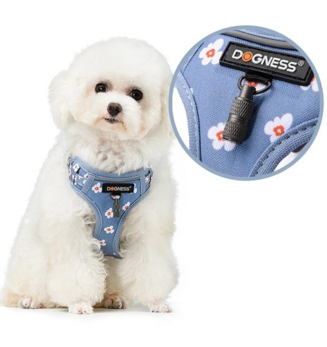 Traksid ja jalutusrihm väikesele koerale, kassile, kutsikale must karikakardega Black Daisy (Dogness Little Rascal)