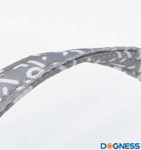 Ошейник для собак, чёрный с белыми буквами Black Letters (Dogness Elegant Printing)