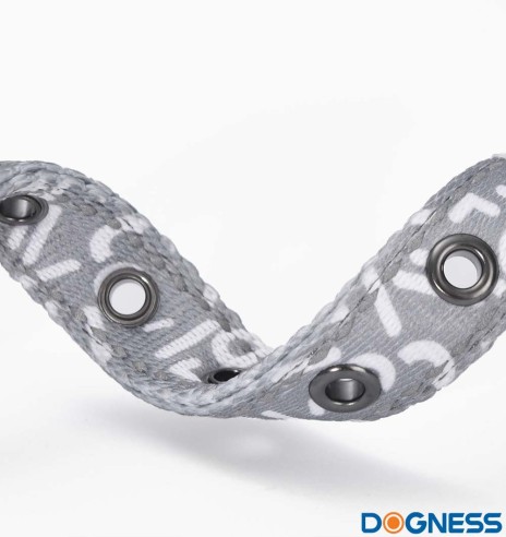 Kaelarihm koerale, must valgete tähtedega Black Letters (Dogness Elegant Printing)