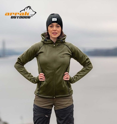 Fliis naistele, kapuutsiga, must, Power, fliisist dressipluus pusa (Arrak Outdoors)