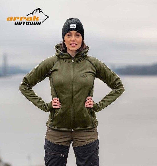 Fliis naistele, kapuutsiga, must, Power, fliisist dressipluus pusa (Arrak Outdoors)