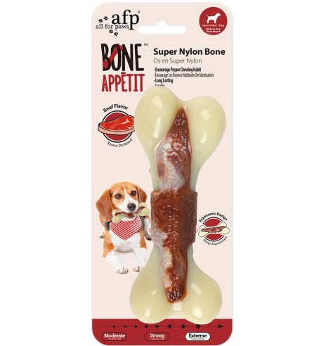 Mänguasi närimiskont koerale, veiseliha maitsega, Super Nylon Bone - Beef Flavor Infused (AFP - Bone Appetit)