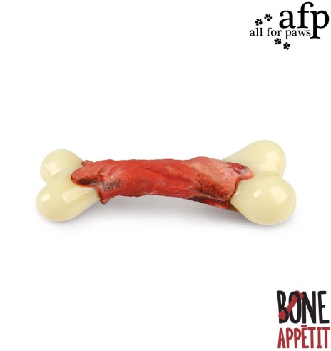 Mänguasi närimiskont koerale, peekonimaitseline, Nylon & Rubber Mix Bone - Bacon Flavor Infused (AFP - Bone Appetit)