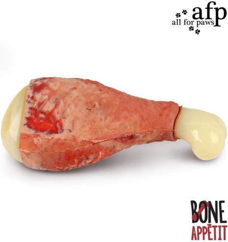 Жевательная игрушка со вкусом бекона, Nylon & Rubber Mix Chicken Thigh - Bacon Flavor Infused (AFP - Bone Appetit)