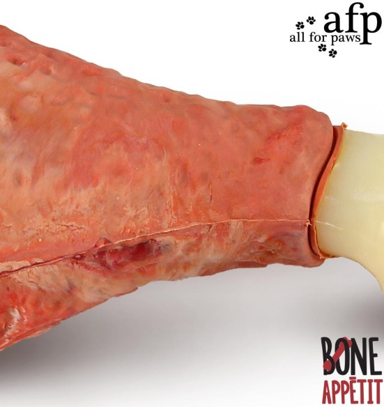 Mänguasi närimiskont koerale, peekonimaitseline, Nylon & Rubber Mix Chicken Thigh - Bacon Flavor Infused (AFP - Bone Appetit)