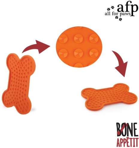 Matt toidu ja maiuste söömiseks, iminappadega Tasty Bone Lick Mat - S (AFP - Calming Pals)