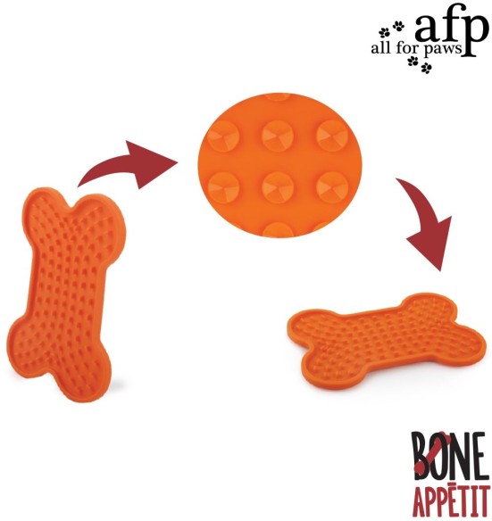 Коврик-лизалка для еды и лакомства, с присосками Tasty Bone Lick Mat - S (AFP - Calming Pals)