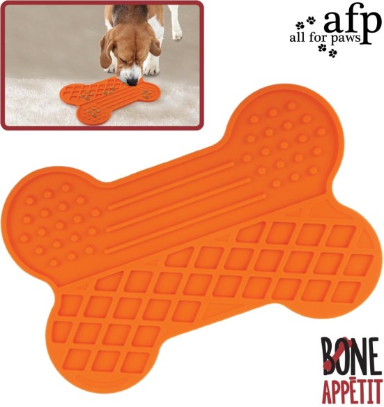 Matt toidu ja maiuste söömiseks, iminappadega Tasty Bone Lick Mat - L (AFP - Calming Pals)