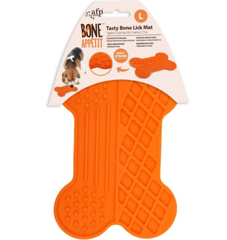 Matt toidu ja maiuste söömiseks, iminappadega Tasty Bone Lick Mat - L (AFP - Calming Pals)