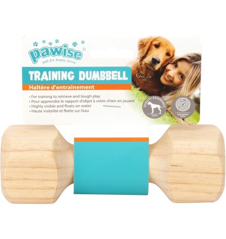 Игрушка дубовая гантель, 17.5 cm, Wooden Retrieving Dumbbell (Pawise)