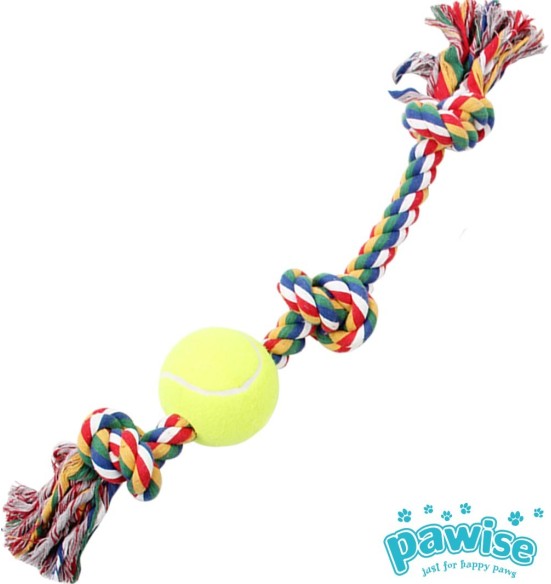 Köis-mänguasi koerale, tennisepalliga Rope Bone with Ball (Pawise)