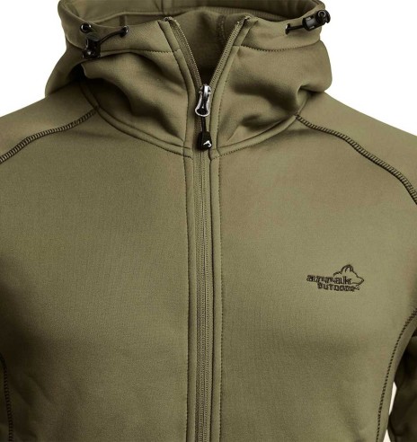 Fliis-dressipluus meestele, kapuutsiga, oliiviroheline, Power, fliisist pusa (Arrak Outdoors)