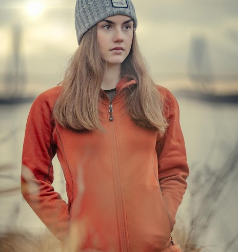 Fliis-dressipluus naistele, kapuutsiga, oranž, Power, fliisist pusa (Arrak Outdoors)