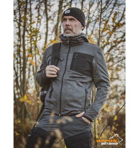 Dressipluus meestele, kapuutsiga õhuke, hall, Wildlife Hood (Arrak Outdoors)