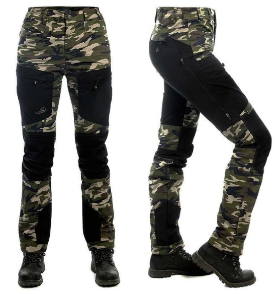 Püksid naistele, stretšpaneelidega ja vetthülgavad, camo, Active Stretch (Arrak Outdoor)