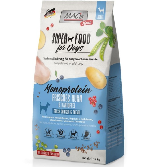 MAC`s сухой монобелковый корм MONO для собак КУРИЦА