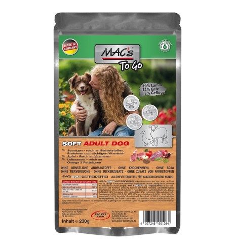 MAC`s SOFT, полувлажный корм для собак с высоким содержанием мяса БАРАНИНЫ