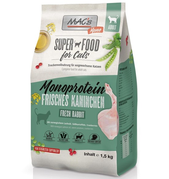 MAC's Mono JÄNESELIHAGA teraviljavaba monovalguline kuivtoit kassidele (Superfood Cat Monoprotein Dry Food)