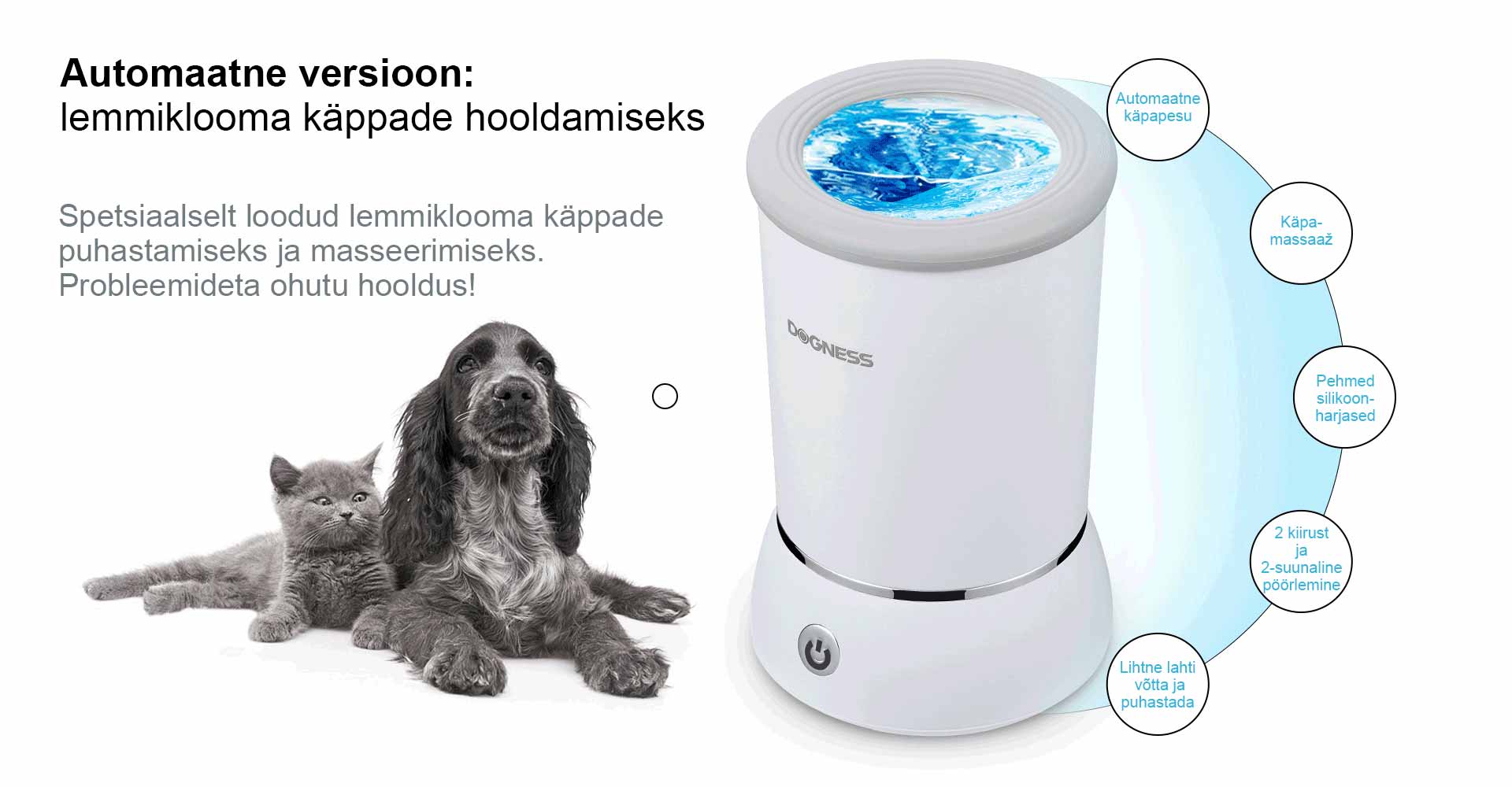 Automaatne käpapuhastaja koerale ja kassile käppade puhastamiseks - paw cleaner Dogness